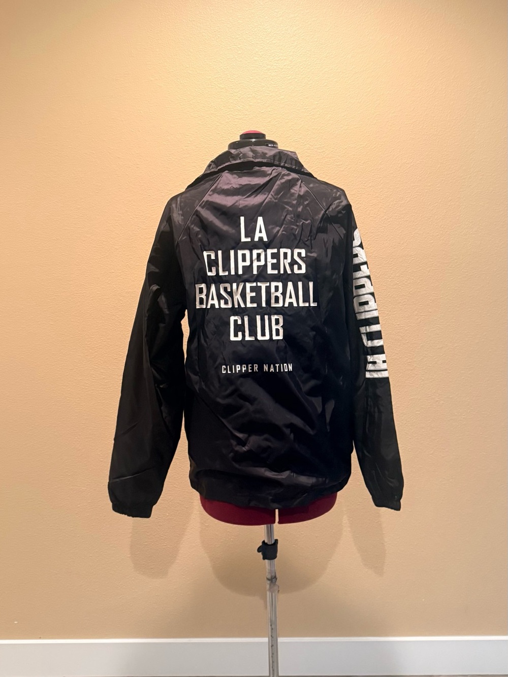 Black Clippers Windbreaker Jacket with White Logo